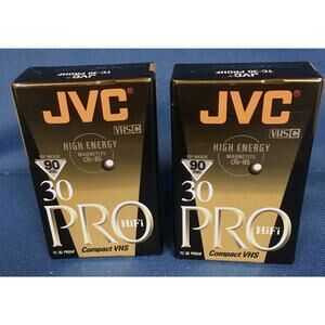 Lot of 2, JVC-PRO 30 - VHS-C Video Cassette Tapes - New and Sealed VHS-C